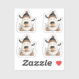 Tiny Schattige Ghost Autumn Halloween - Gezellige  Sticker