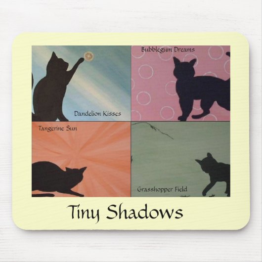Tiny Shadows Cat Mousepad - YELLOW Muismat (Voorkant)