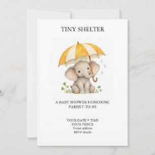 Tiny Shelter Olifant Paraplu Baby Shower Kaart
