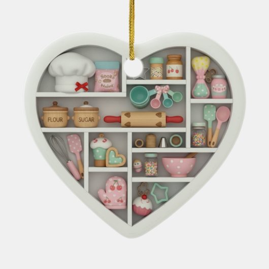 Tiny Shelves: Baker Edition graphic print Baking Keramisch Ornament (Achterkant)