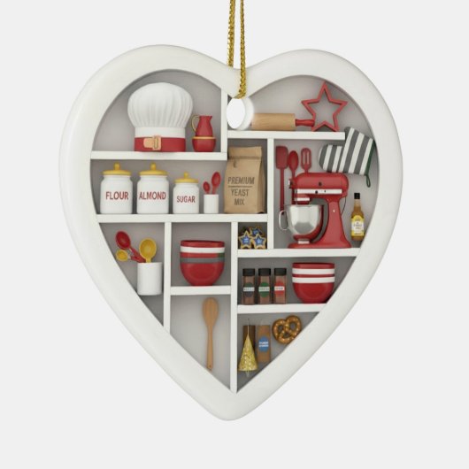 Tiny Shelves: Baking edition 2D print Love to Bake Keramisch Ornament (Rechts)