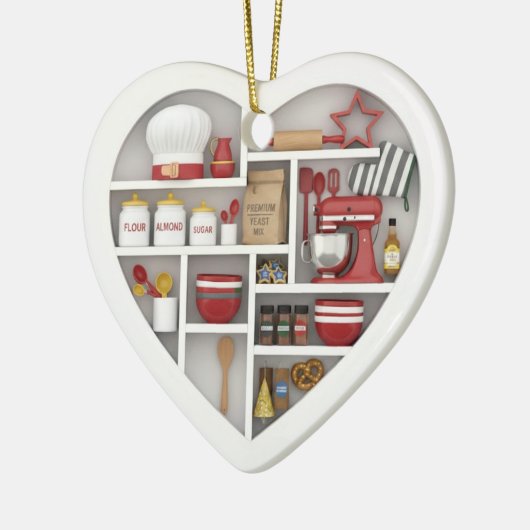 Tiny Shelves: Baking edition 2D print Love to Bake Keramisch Ornament (Links)
