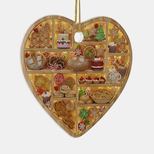 Tiny Shelves Christmas Bakery Baked Treats 2Dprint Keramisch Ornament (Rechts)
