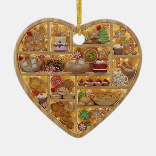 Tiny Shelves Christmas Bakery Baked Treats 2Dprint Keramisch Ornament (Voorkant)