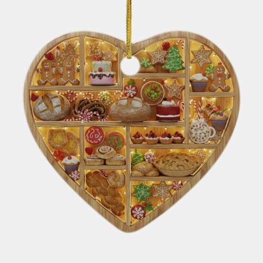Tiny Shelves Christmas Bakery Baked Treats 2Dprint Keramisch Ornament (Achterkant)