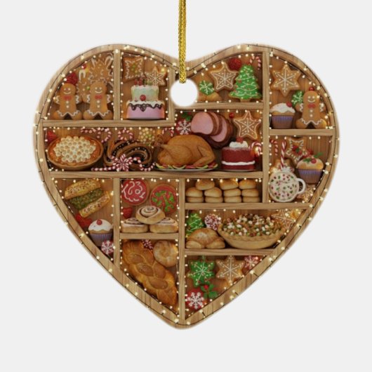 Tiny Shelves: Christmas Food edition 2D print Xmas Keramisch Ornament (Achterkant)