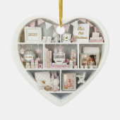 Tiny Shelves Customized Baby Girl First Christmas Keramisch Ornament (Voorkant)