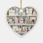 Tiny Shelves Customized Baby Girl First Christmas Keramisch Ornament (Achterkant)