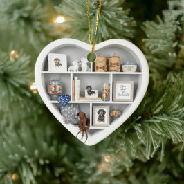 Tiny Shelves  Dachshund Dog Lover edition 2D print Keramisch Ornament