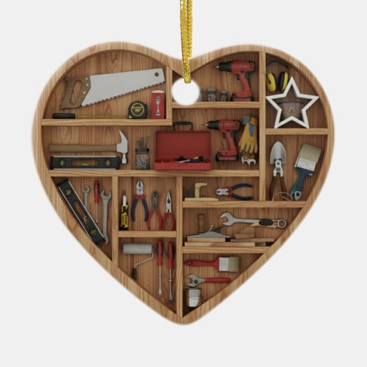 Tiny Shelves: DIY Tools - 2D print Tool Shelf Keramisch Ornament (Voorkant)