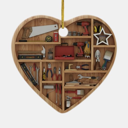 Tiny Shelves: DIY Tools - 2D print Tool Shelf Keramisch Ornament (Achterkant)