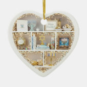 Tiny Shelves Happy Hanukkah edition 2Dprint Heart Keramisch Ornament (Voorkant)