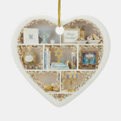 Tiny Shelves Happy Hanukkah edition 2Dprint Heart Keramisch Ornament (Achterkant)