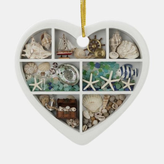 Tiny Shelves Nautical Ocean Sea Beach 2D print Keramisch Ornament (Voorkant)