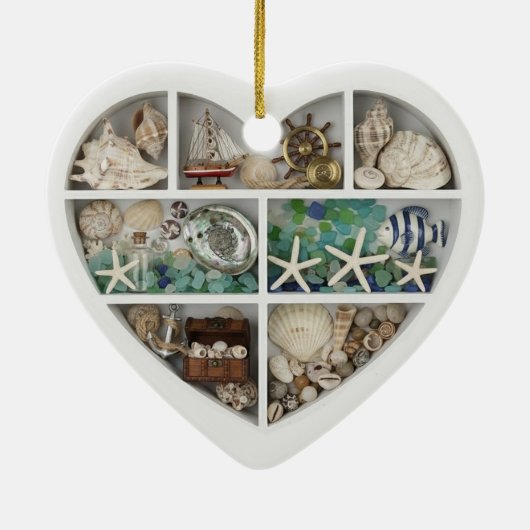 Tiny Shelves Nautical Ocean Sea Beach 2D print Keramisch Ornament (Achterkant)
