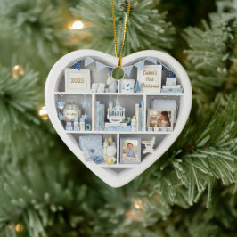 Tiny Shelves Personalized Baby Boy First Christmas Keramisch Ornament