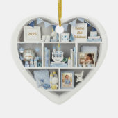 Tiny Shelves Personalized Baby Boy First Christmas Keramisch Ornament (Voorkant)