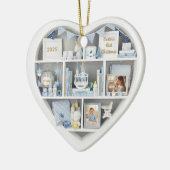 Tiny Shelves Personalized Baby Boy First Christmas Keramisch Ornament (Links)