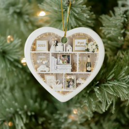 Tiny Shelves Personalized Wedding Anniversary Keramisch Ornament