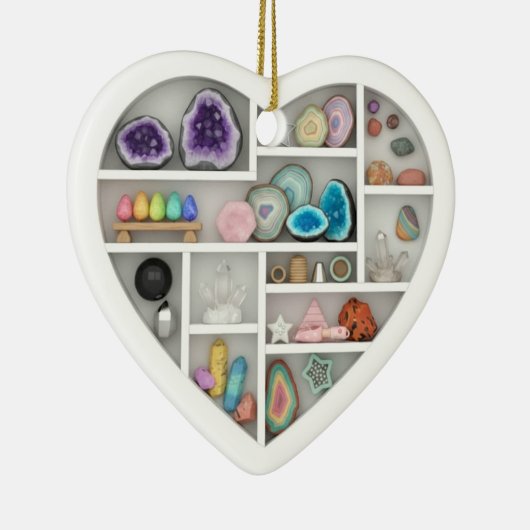 Tiny Shelves Rock Collector 2Dprint Rocks Crystals Keramisch Ornament (Rechts)