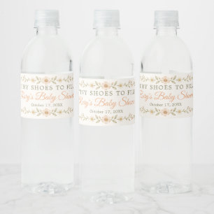Tiny Shoes to Fill Bloemige Waterfles Label Etiket