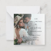 TINY SIZE | Eerste Kerstmis de heer Mrs Foto Notitiekaartje (Voorkant)