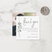 TINY SIZE | Eucalyptus Foto bruiloft Hartelijk dan Notitiekaartje (Voorkant / Achterkant in situ)