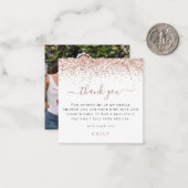 TINY SIZE Glitter Photo Vrijgezellenfeest Hartelij Notitiekaartje (Voorkant / Achterkant in situ)