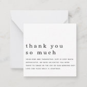 TINY SIZE | Pas getrouwd Black White Foto bedankt Notitiekaartje (Voorkant)