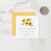 TINY SIZE | Rustige zonnebloemen Geel met uitzonde Notitiekaartje (Voorkant / Achterkant in situ)