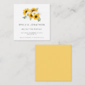 TINY SIZE | Rustige zonnebloemen Geel met uitzonde Notitiekaartje (Voorkant / Achterkant)