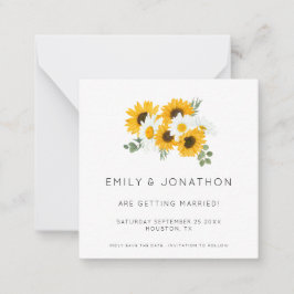 TINY SIZE | Rustige zonnebloemen Geel met uitzonde Notitiekaartje