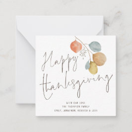 TINY SIZE Trendy Foliage Happy Thanksgiving Kaart Notitiekaartje