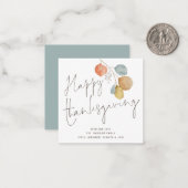 TINY SIZE Trendy Foliage Happy Thanksgiving Kaart Notitiekaartje (Voorkant / Achterkant in situ)