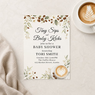 Tiny Slokjes en Baby Trappen Koffie Baby Shower Kaart