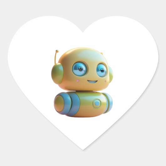 Tiny Smiling Robot Sticker (Voorkant)