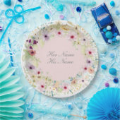 Tiny Spring Flower Wedding Papieren Bordje (Feest)