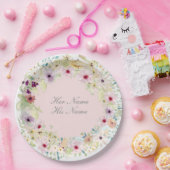 Tiny Spring Flower Wedding Papieren Bordje (Feest)