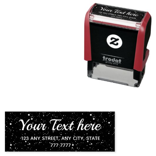 Tiny Stars Space - retouradres gepersonaliseerd Zelfinktende Stempel (In situ)