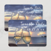 Tiny Sunset Beach Save The Date Kaarten (Voorkant / Achterkant)