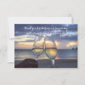 Tiny Sunset op het strand bruiloft dank u kaart (Achterkant)