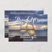 Tiny Sunset op het strand bruiloft dank u kaart (Voorkant / Achterkant)