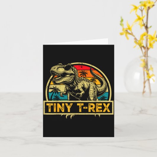Tiny T-rex T Rex Dinosaur Tiny T-rex Family Matchi Kaart (Gele Bloem)