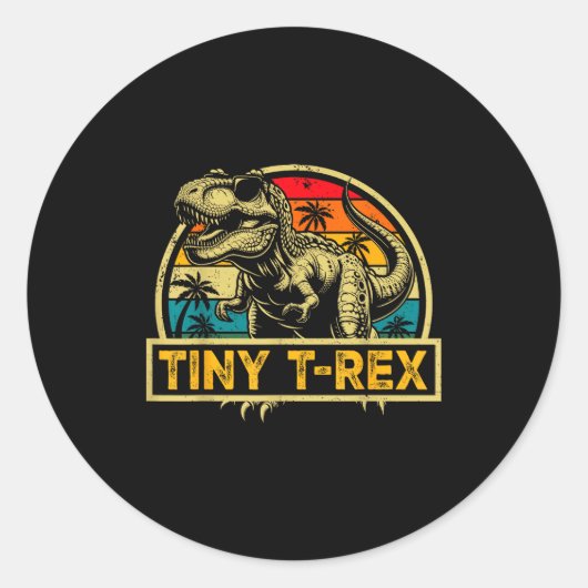 Tiny T-rex T Rex Dinosaur Tiny T-rex Family Matchi Ronde Sticker (Voorkant)