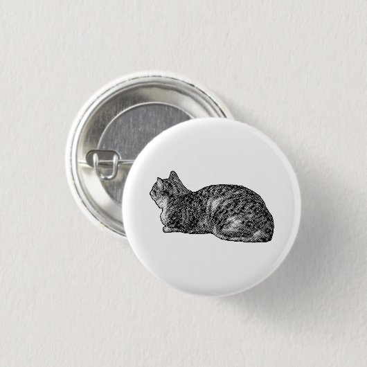 Tiny Tabby, Big Poise Ronde Button 3,2 Cm (Voorkant /achterkant)