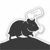 Tiny Talker: gepersonaliseerde hamster/gerbil-lapt Sticker (Voorkant)