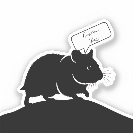 Tiny Talker: gepersonaliseerde hamster/gerbil-lapt Sticker (Voorkant)