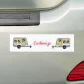 Tiny Tan Caravan Camper Thunder_Cove Bumpersticker (Op auto)