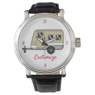 Tiny Tan Caravan Camper Thunder_Cove Horloge