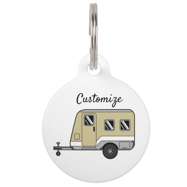 Tiny Tan Caravan Camper Thunder_Cove Huisdierpenning (Voorkant)